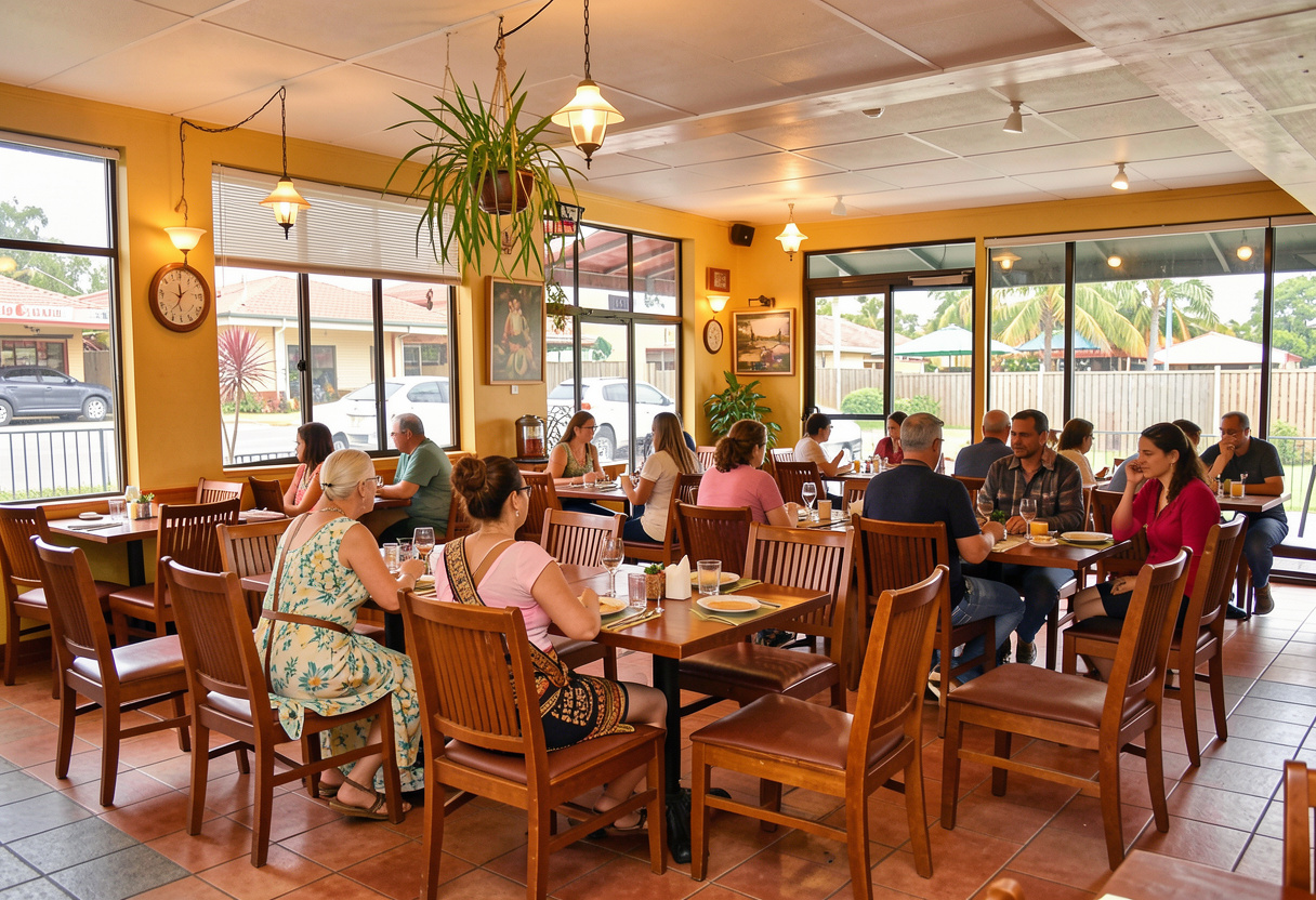 Person using a smartphone to order Indian food online, with dishes like butter chicken, biryani, naan, and curry displayed on a table from Pangaat Indian Restaurant & Bar in a warm, home dining setting.